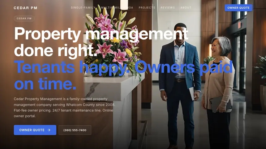 Property Management Futuristic Minimal demo website thumbnail