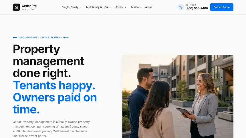 Property Management Monochrome Modern demo website thumbnail