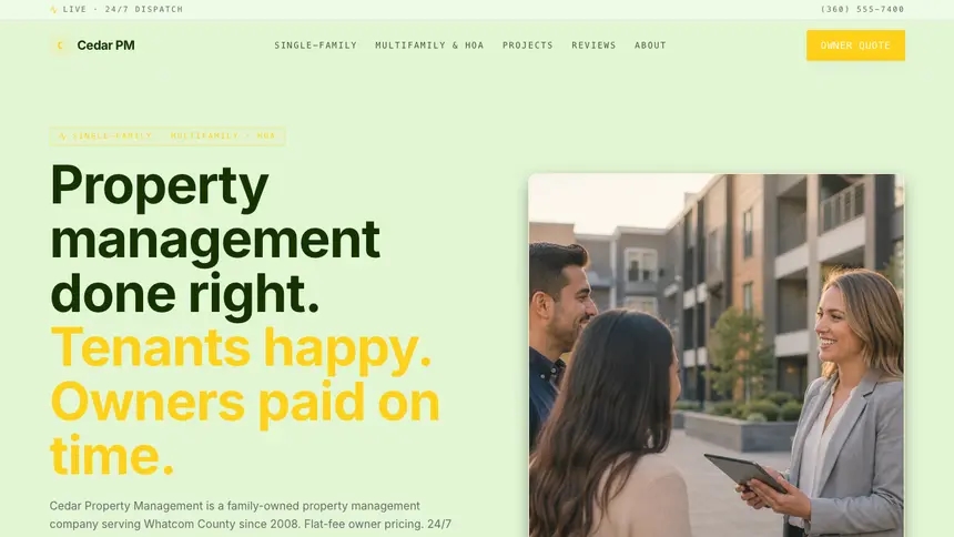 Property Management Bright Finance demo website thumbnail