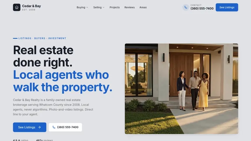 Real Estate Structured Grid demo website thumbnail