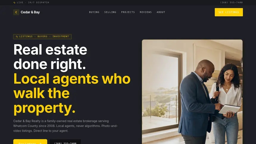 Real Estate Bold Contrast demo website thumbnail