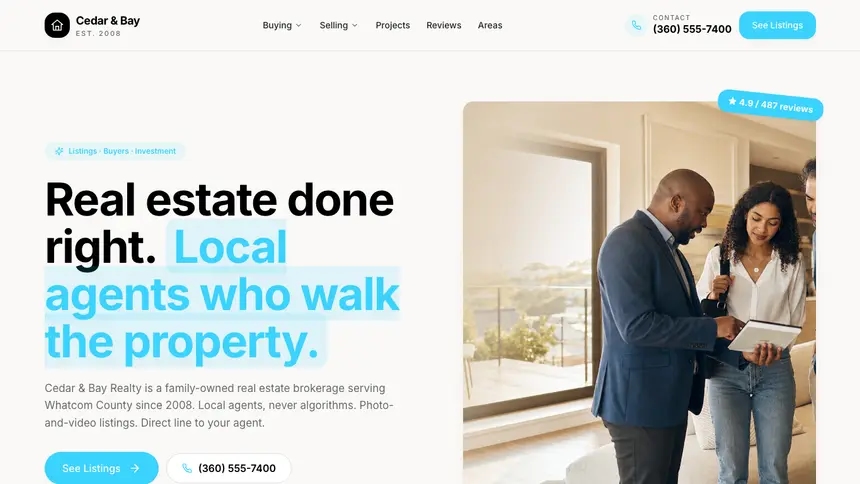 Real Estate Crafted Neutral demo website thumbnail