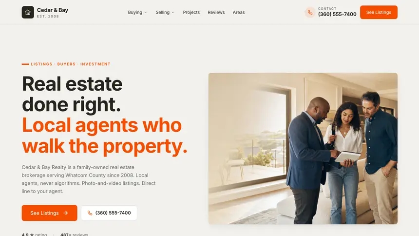 Real Estate Focused Dark demo website thumbnail