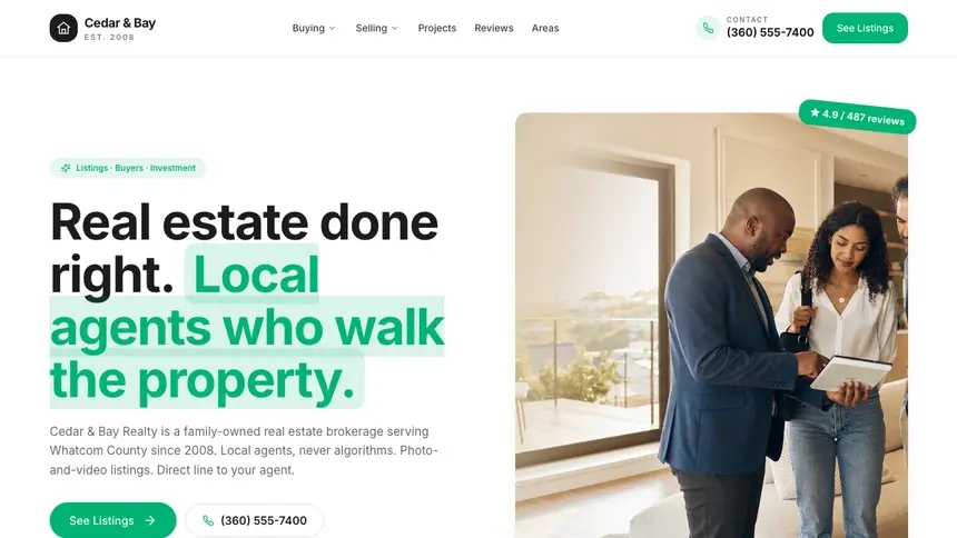 Real Estate Open Canvas demo website thumbnail