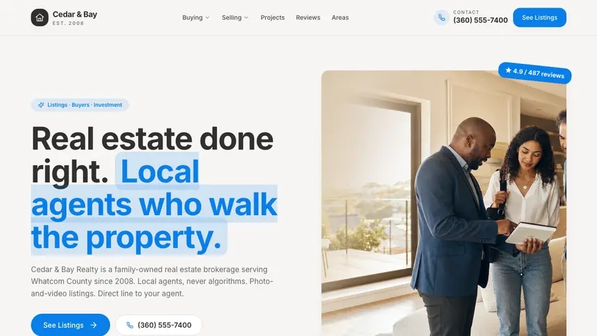 Real Estate Clean Editorial demo website thumbnail