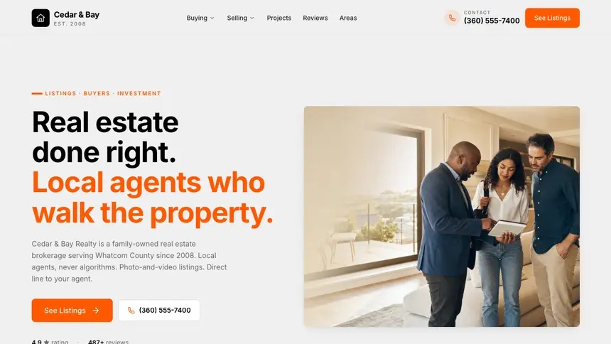 Real Estate Minimal Mail demo website thumbnail