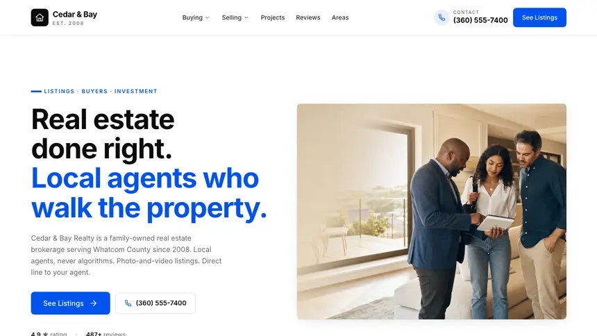 Real Estate Editorial Content demo website thumbnail