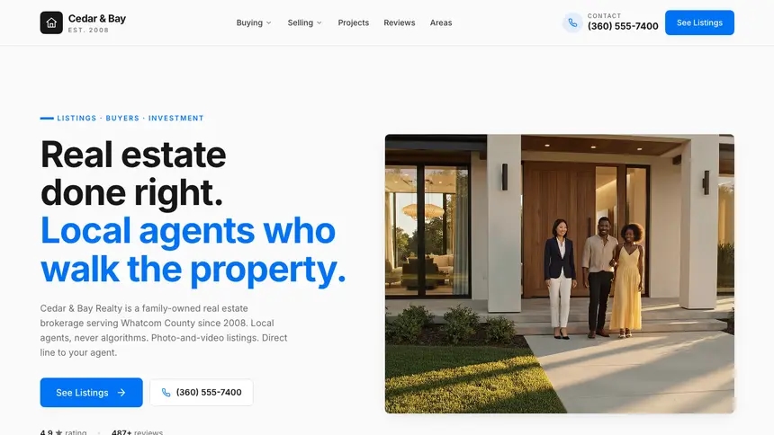 Real Estate Monochrome Modern demo website thumbnail