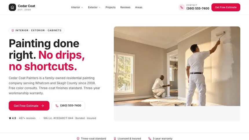 Painting Warm Hospitality demo website thumbnail