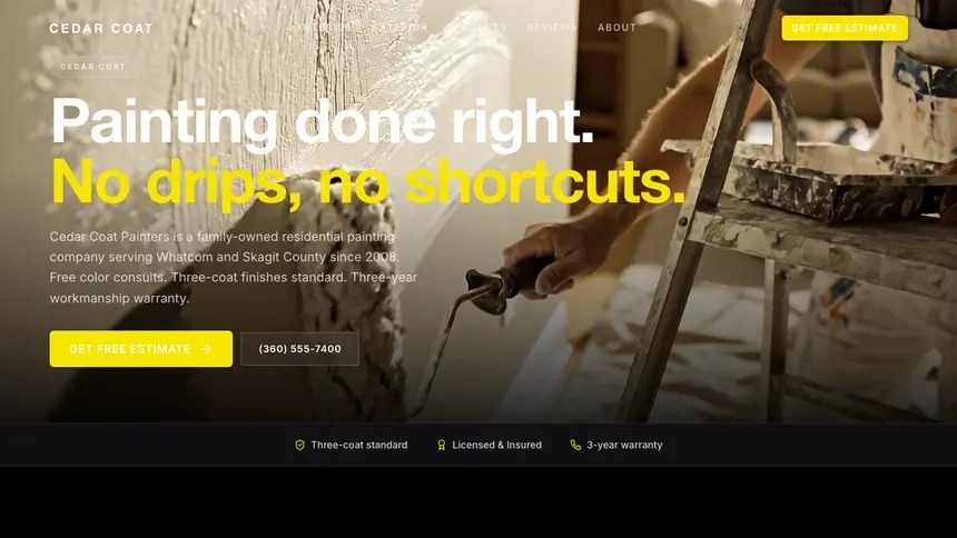 Painting Bold Performance demo website thumbnail
