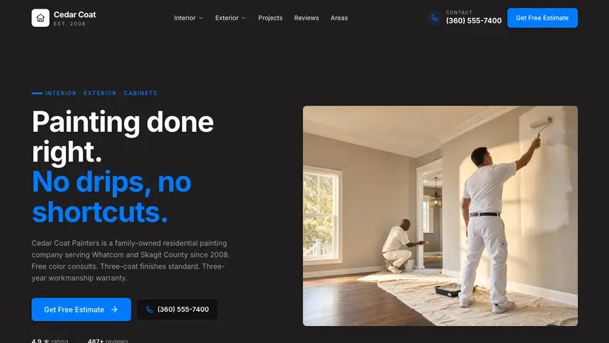 Painting Developer Dark demo website thumbnail