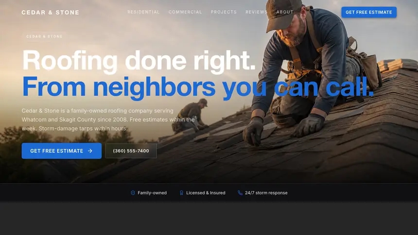 Roofing Precision Classic demo website thumbnail
