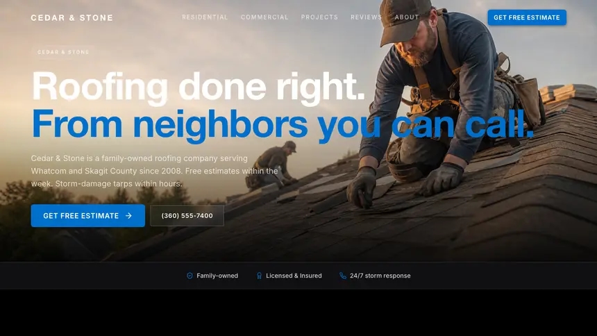 Roofing Luxury Statement demo website thumbnail