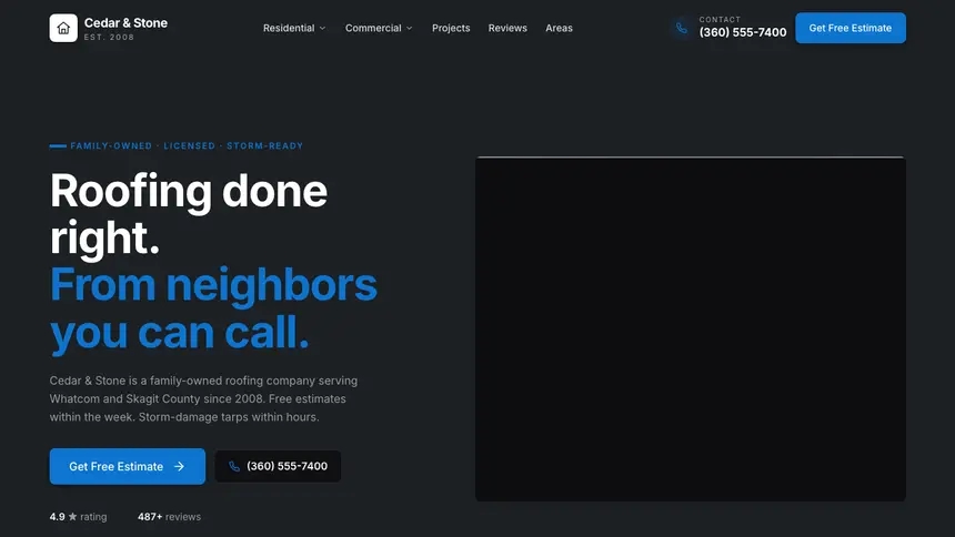 Roofing Friendly App demo website thumbnail