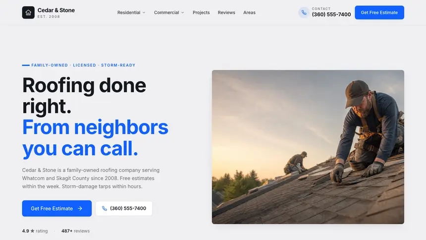 Roofing Technical Trust demo website thumbnail