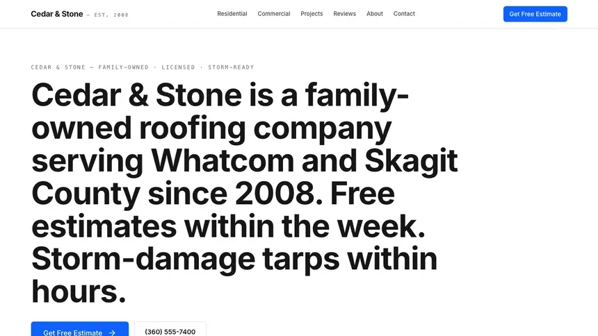 Roofing Enterprise Classic demo website thumbnail
