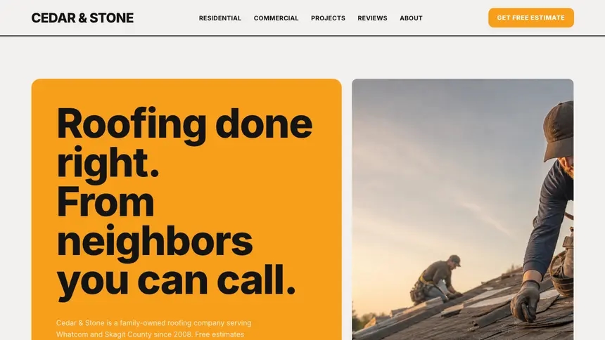 Roofing Confident Brand demo website thumbnail