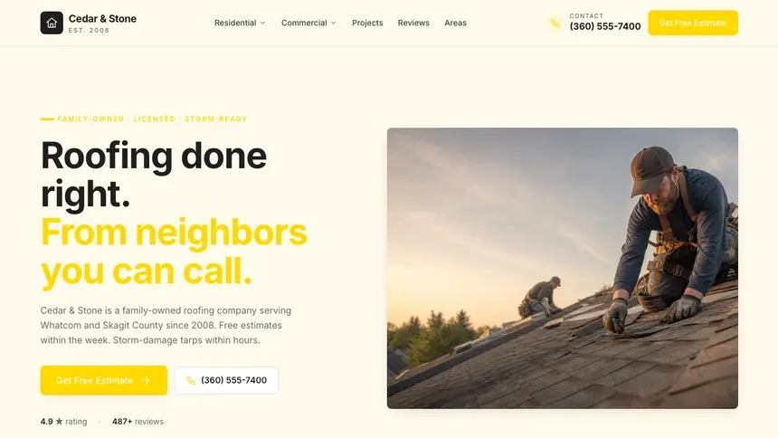 Roofing Refined Tech demo website thumbnail