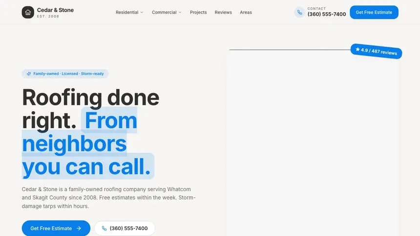 Roofing Clean Editorial demo website thumbnail