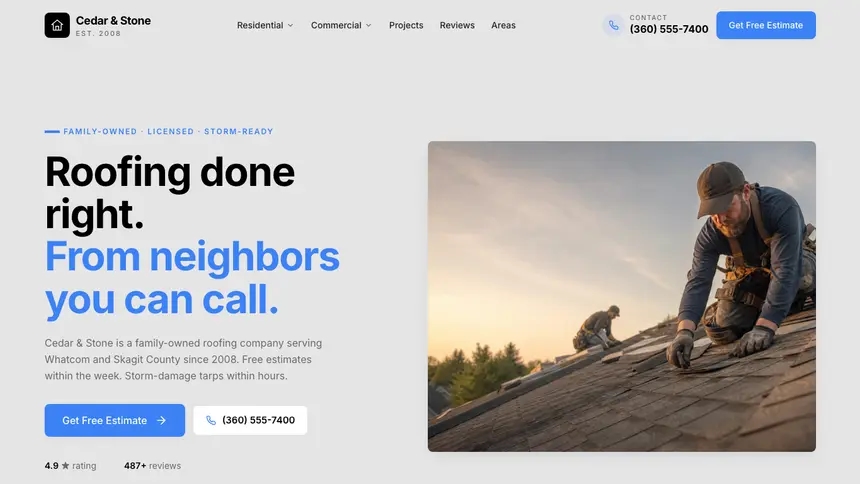 Roofing Friendly Minimal demo website thumbnail