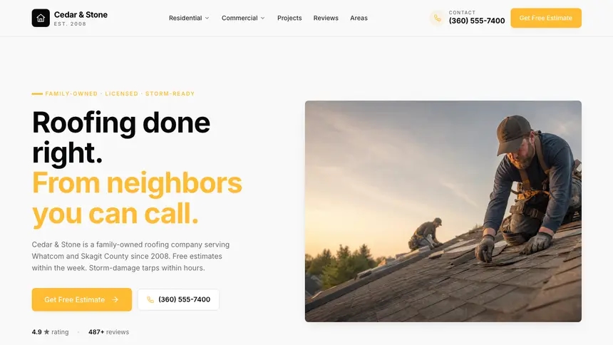 Roofing Crisp Utility demo website thumbnail