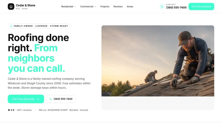 Roofing Editorial Media demo website thumbnail