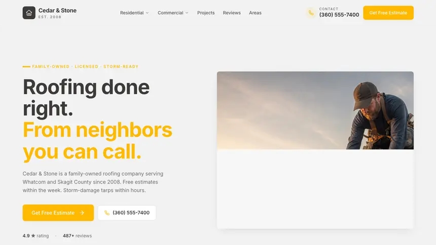 Roofing Energetic Tech demo website thumbnail