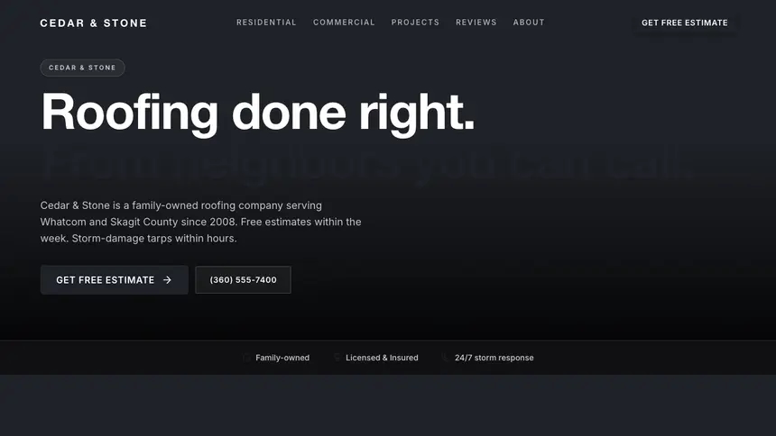 Roofing Stark Minimal demo website thumbnail