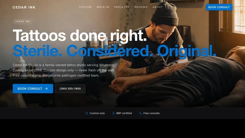 Tattoo Luxury Statement demo website thumbnail