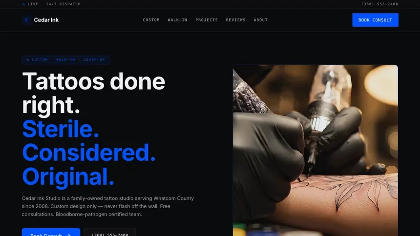 Tattoo Trusted Finance demo website thumbnail