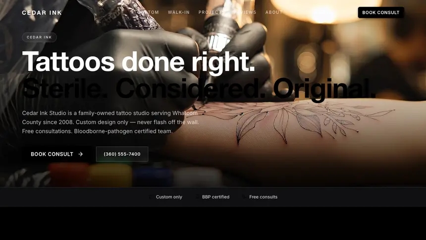 Tattoo Expressive Modern demo website thumbnail