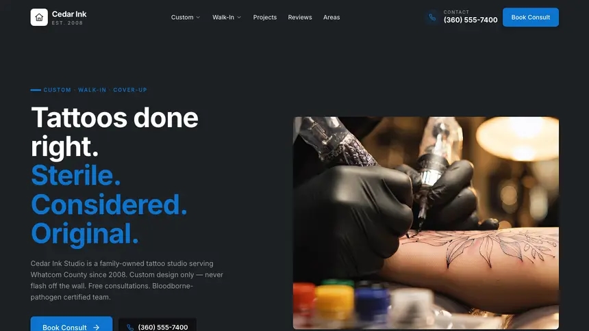 Tattoo Friendly App demo website thumbnail