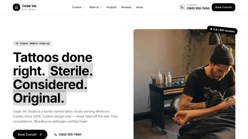 Tattoo Playful Creative demo website thumbnail