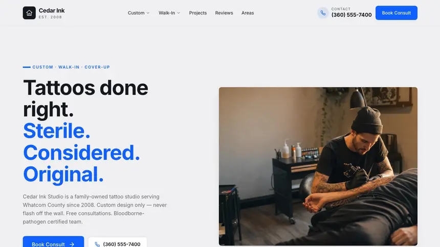 Tattoo Technical Trust demo website thumbnail