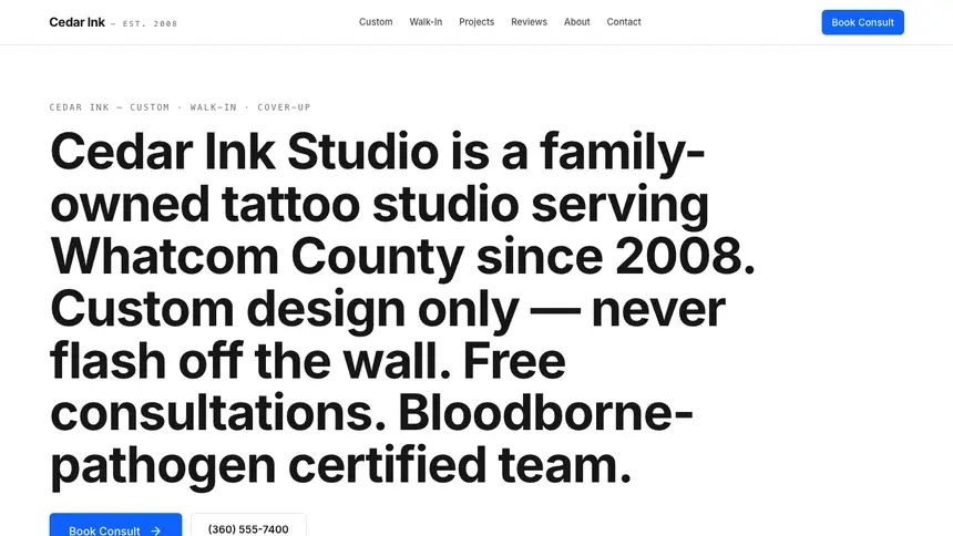 Tattoo Enterprise Classic demo website thumbnail