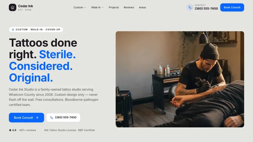 Tattoo Visual Discovery demo website thumbnail