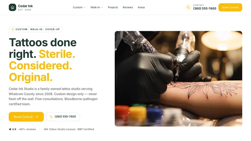 Tattoo Warm Retail demo website thumbnail