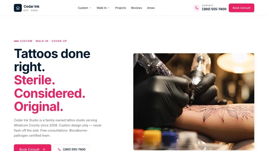 Tattoo Polished Gradient demo website thumbnail