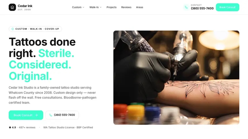 Tattoo Editorial Media demo website thumbnail