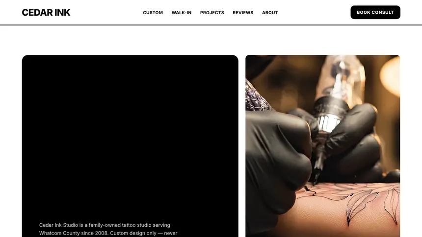 Tattoo Bold Utility demo website thumbnail