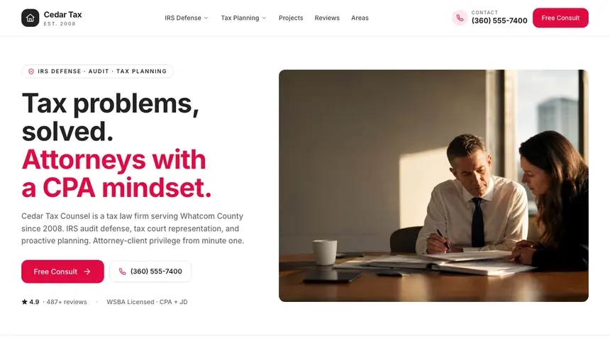 Tax Law Warm Hospitality demo website thumbnail