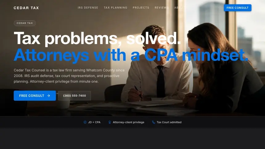 Tax Law Minimal Premium demo website thumbnail
