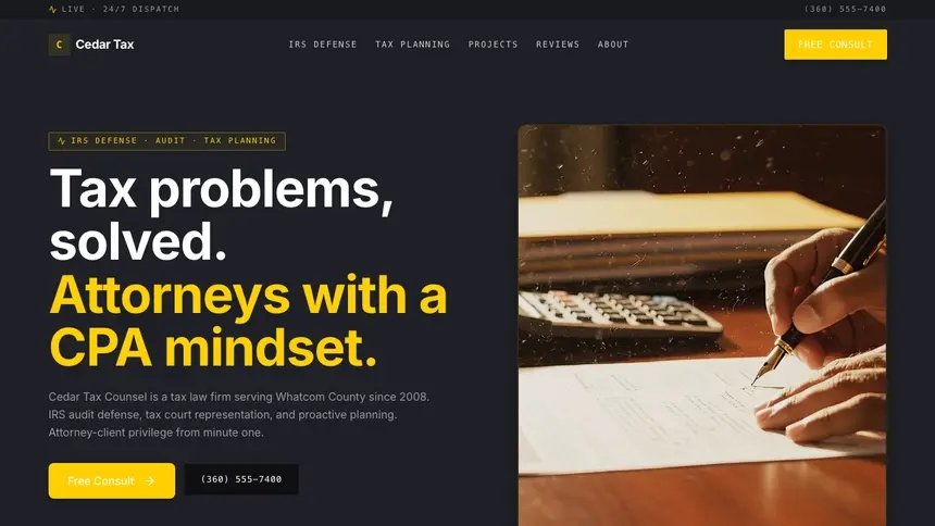 Tax Law Bold Contrast demo website thumbnail