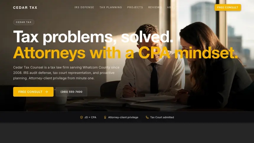 Tax Law Performance Accent demo website thumbnail