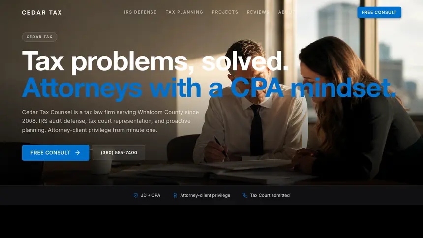 Tax Law Luxury Statement demo website thumbnail