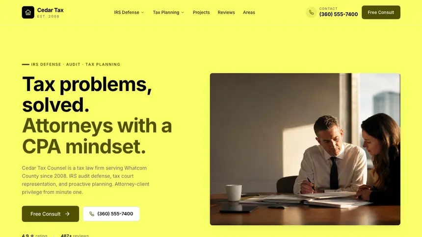 Tax Law Data Clarity demo website thumbnail