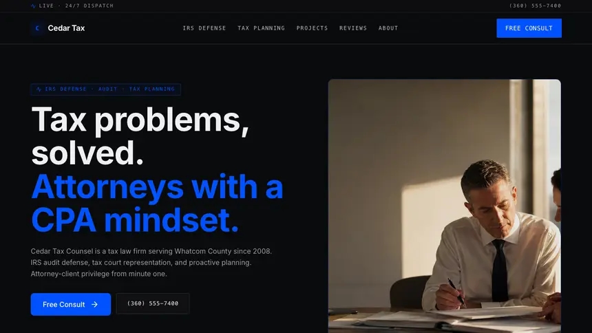 Tax Law Trusted Finance demo website thumbnail