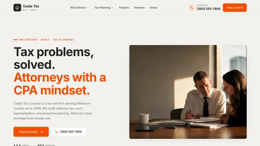 Tax Law Focused Dark demo website thumbnail