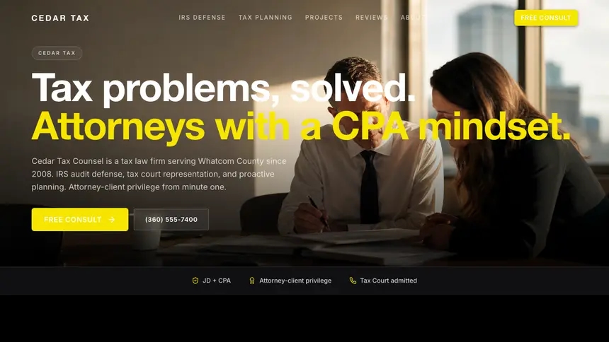 Tax Law Bold Performance demo website thumbnail