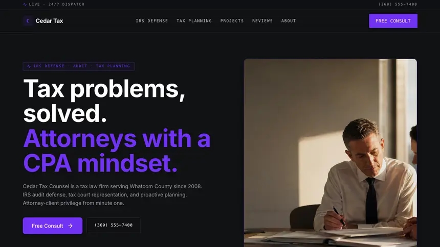 Tax Law Deep Contrast demo website thumbnail